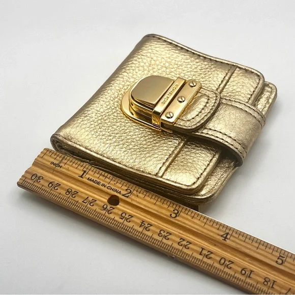 Michael Kors Metallic Gold Leather Wallet - Picture 9 of 10